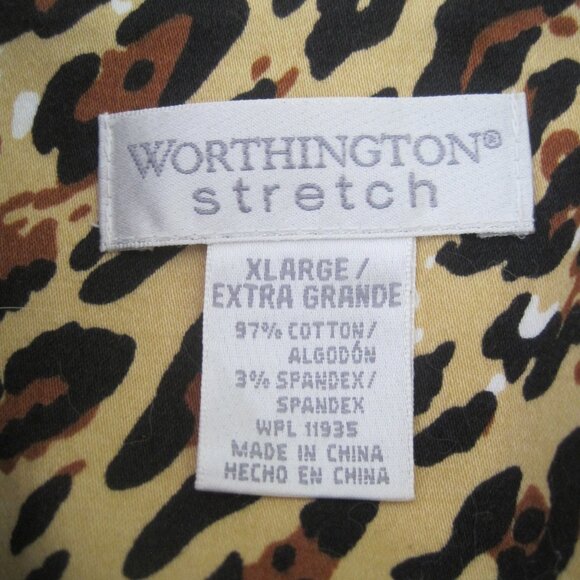 WORTHINGTON Stretch Women's XL Leopard Print Above the Knee Button Lined Coat - Picture 7 of 7